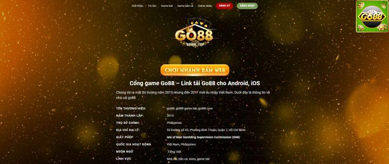 Giới thiệu về cổng game Go88